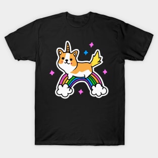 Corgi Unicorn Rainbow Dog Owner Welsh Corgi Kids Funny Dog T-Shirt